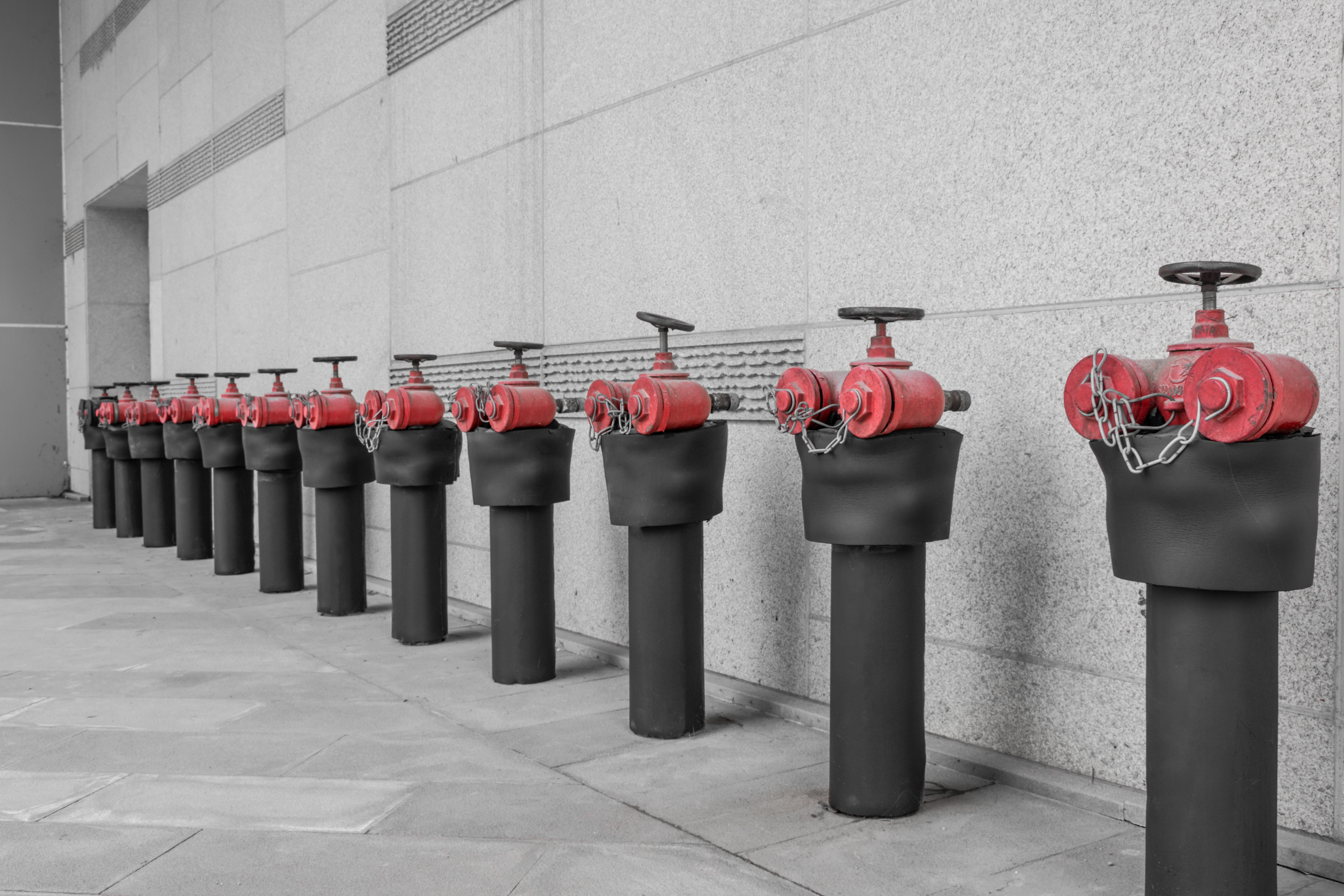 Rusty water sprinkler - fire fighting system in Qatar